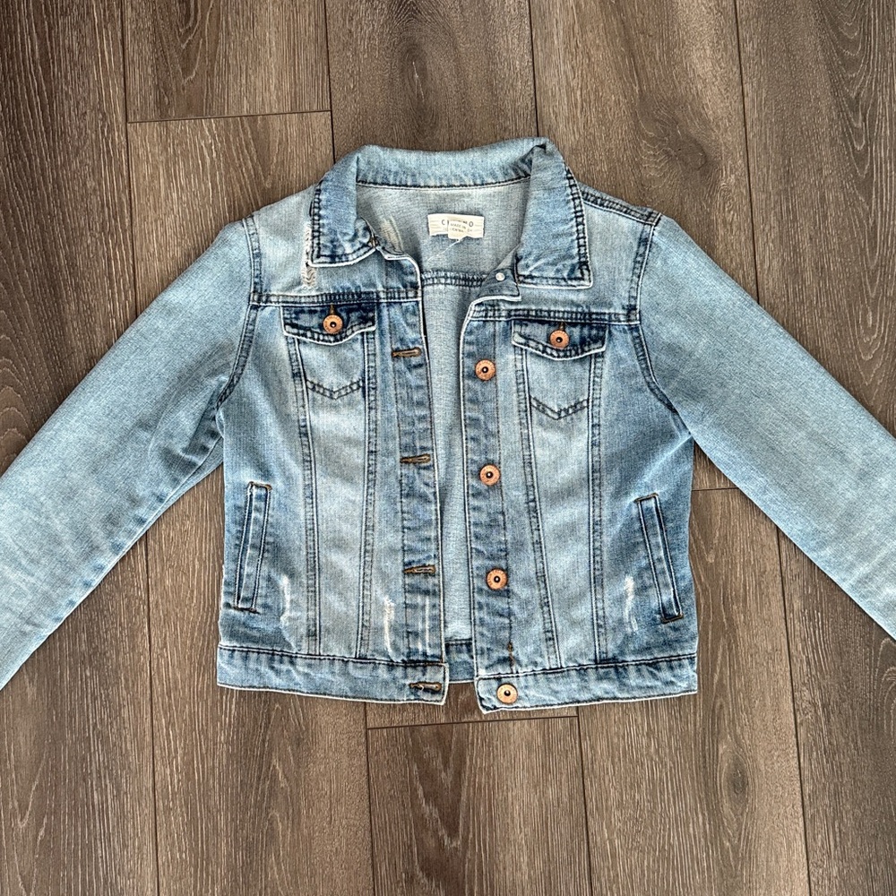 Cropped Light Blue Jean Jacket